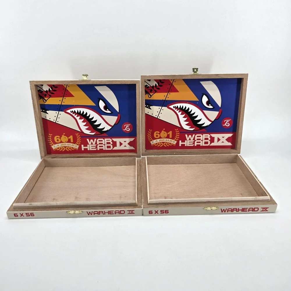 Lot of 2 Espinosa Cigars 601 La Bomba War Head Empty Cigar Boxes Limited Edition